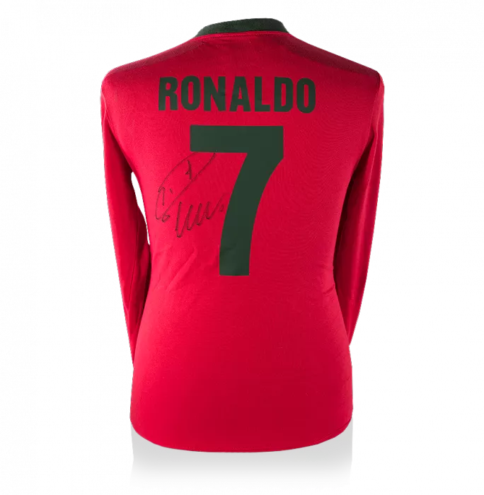Icons Cristiano Ronaldo Back Signed Retro Portugal Home Shirt