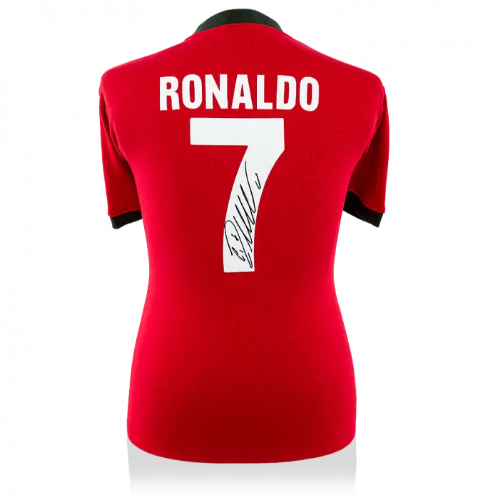 Icons Cristiano Ronaldo Back Signed Retro Portugal Shirt
