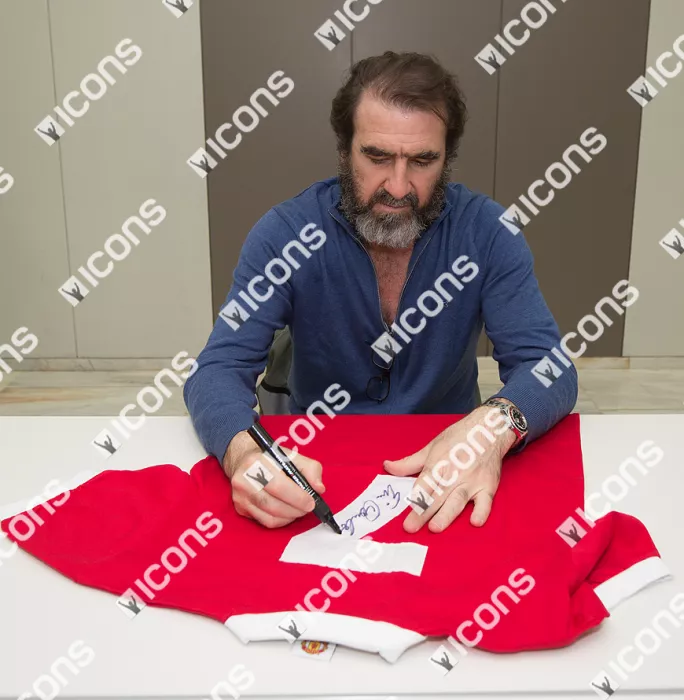Icons Cristiano Ronaldo & Eric Cantona Back Signed And Framed Retro Manchester United Shirt: Number Seven