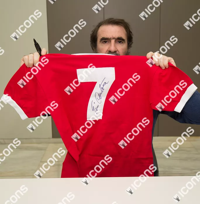 Icons Cristiano Ronaldo & Eric Cantona Back Signed And Framed Retro Manchester United Shirt: Number Seven