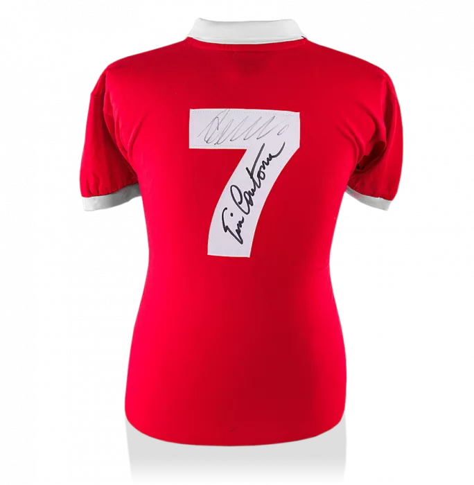 icons Cristiano Ronaldo & Eric Cantona Back Signed Retro Manchester United Shirt: Number Seven