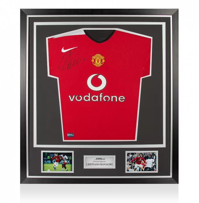 Icons Cristiano Ronaldo Front Signed Modern Manchester United 2004-06 Home Shirt In Classic Frame