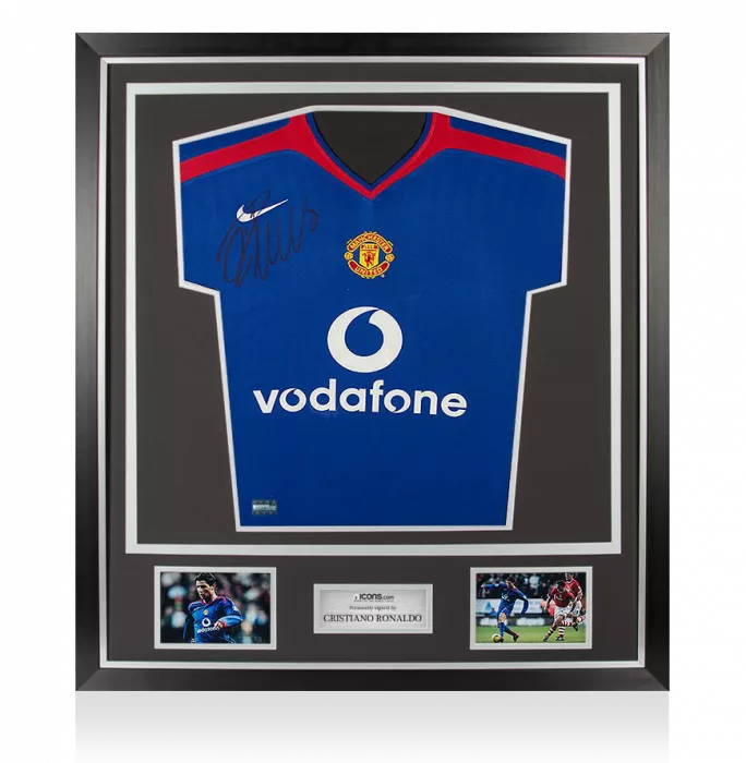 icons Cristiano Ronaldo Front Signed Modern Manchester United 2005-06 Away Shirt In Classic Frame
