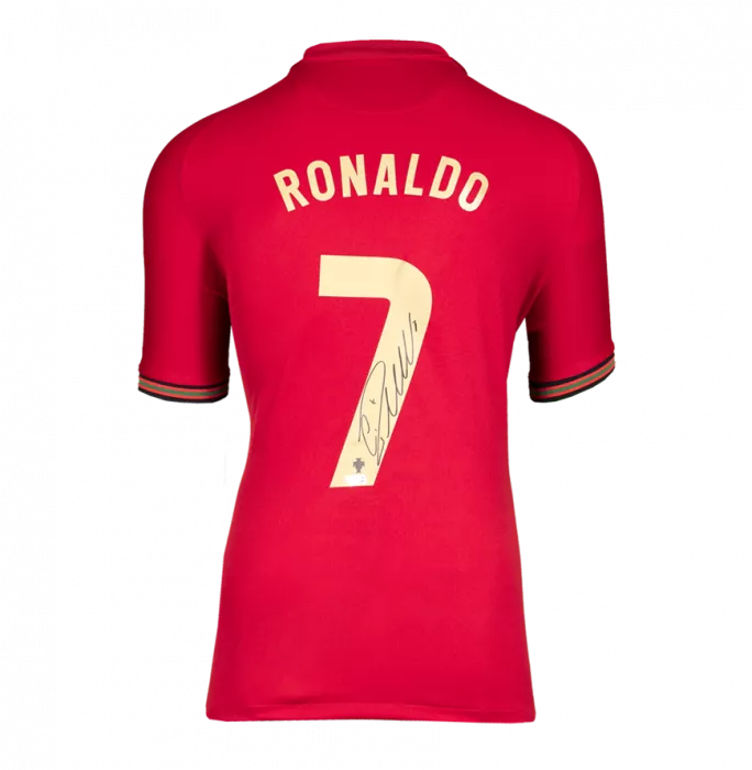 Icons Cristiano Ronaldo Official Ballon D'Or™ Back Signed And Hero Framed Portugal 2021 Home Shirt