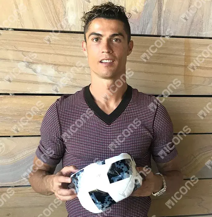 Icons Cristiano Ronaldo Signed 2018 FIFA World Cup Telstar 18 Football