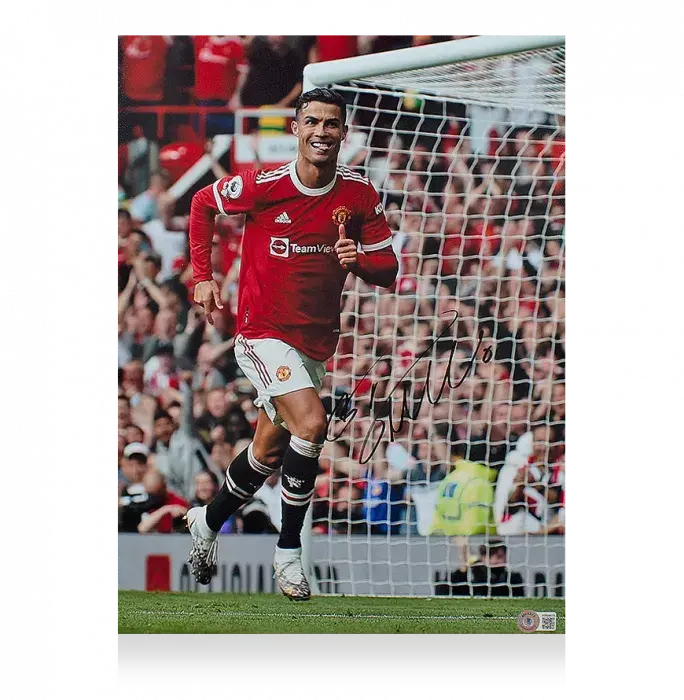 Icons Cristiano Ronaldo Signed And Framed Manchester United Photo: Premier League Legend