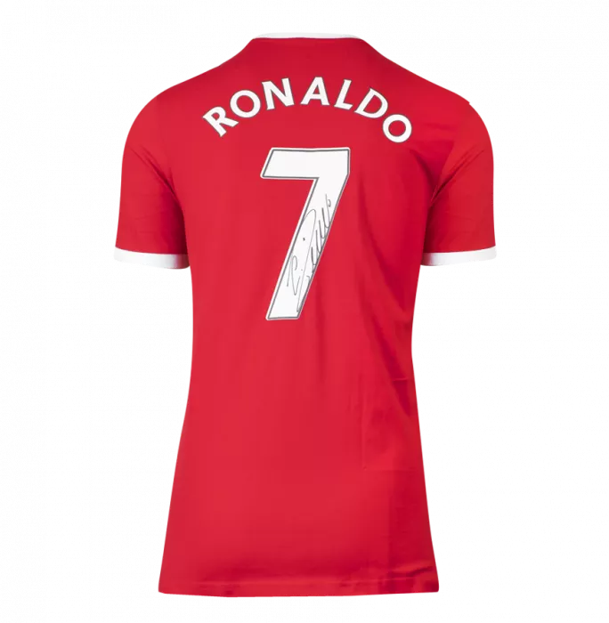 Icons Cristiano Ronaldo Signed Manchester United Shirt With Fan Style Number In Hero Frame: Option 1