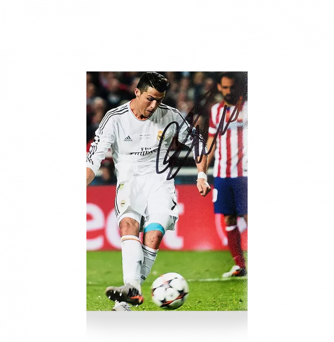 icons Cristiano Ronaldo Signed Mini Real Madrid Photo: 2014 UEFA Champions League Winner