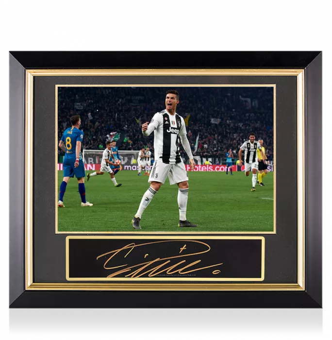 Icons Cristiano Ronaldo Signed Plaque And Juventus Photo Frame: UEFA Champions League Hero