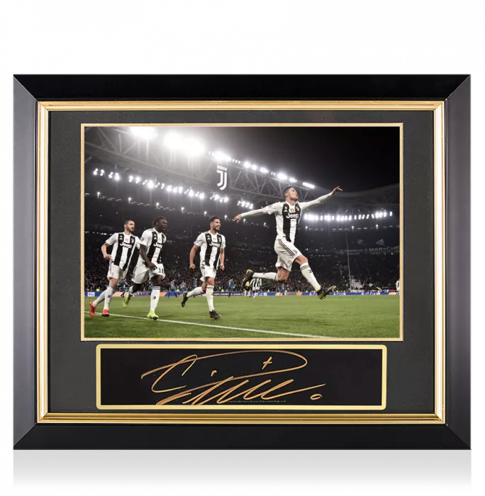 icons Cristiano Ronaldo Signed Plaque and Juventus Photo Frame: Hat-Trick vs Atletico Madrid