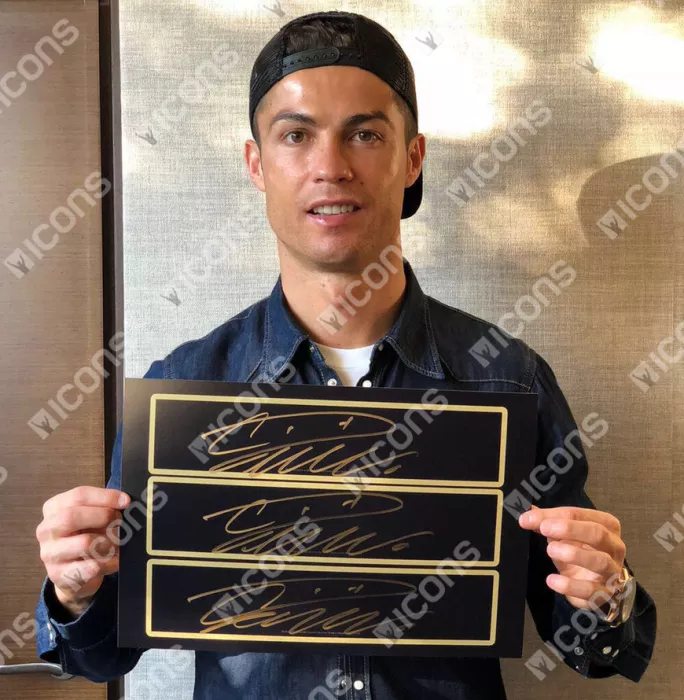 Icons Cristiano Ronaldo Signed Plaque And Juventus Photo Frame: Serie A Superstar