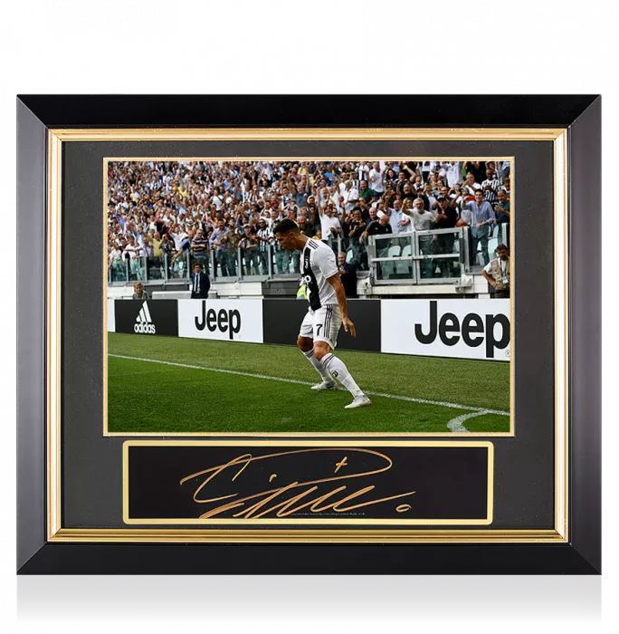 Icons Cristiano Ronaldo Signed Plaque And Juventus Photo Frame: Brace Vs Sassuolo