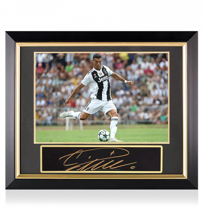 icons Cristiano Ronaldo Signed Plaque and Juventus Photo Frame: Bianconeri Star