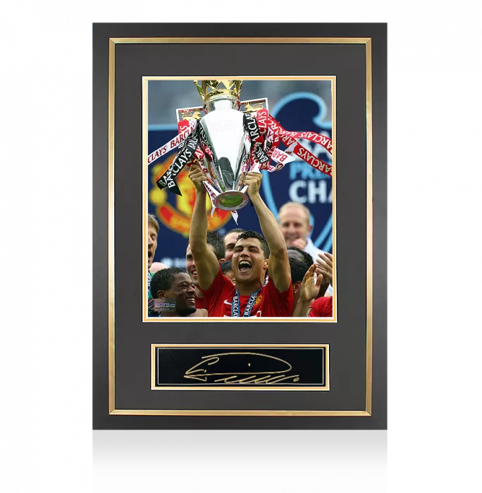 icons Cristiano Ronaldo Signed Plaque and Photo Frame: 2007-08 Premier League Winner