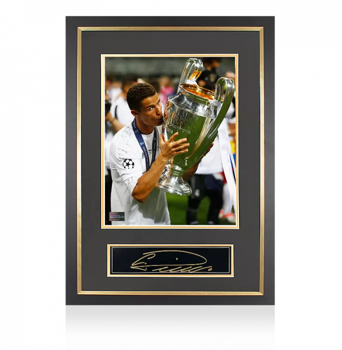 Icons Cristiano Ronaldo Signed Plaque And Photo Frame: Five-Time UEFA Champions League Winner