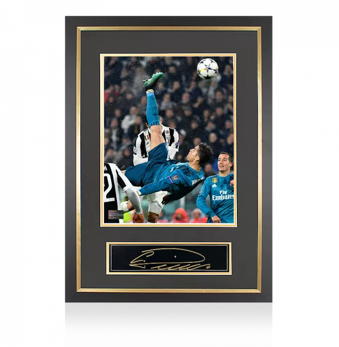 Icons Cristiano Ronaldo Signed Plaque And Photo Frame: Iconic UEFA Champions League Overhead Kick Goal