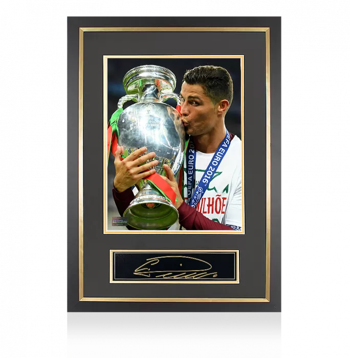 icons Cristiano Ronaldo Signed Plaque and Photo Frame: UEFA EURO 2016 Winner