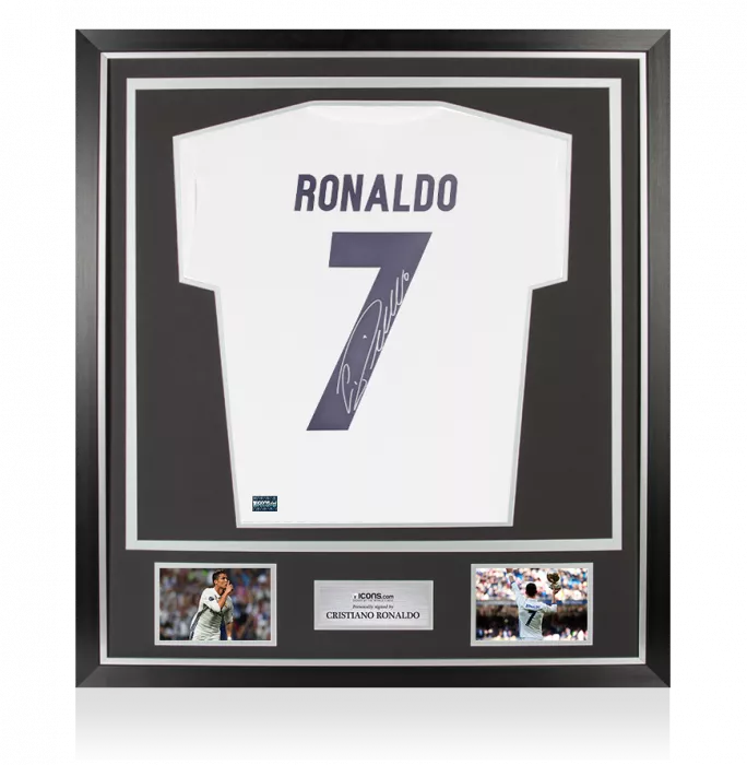 icons Cristiano Ronaldo Signed Real Madrid 2016-17 Home Shirt In Classic Frame