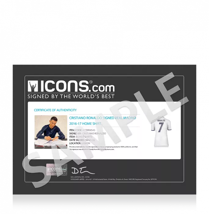 Icons Cristiano Ronaldo Signed Real Madrid 2016-17 Home Shirt