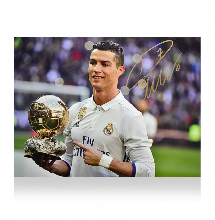 Icons Cristiano Ronaldo Signed Real Madrid Photo: 2016 Ballon D'Or Winner