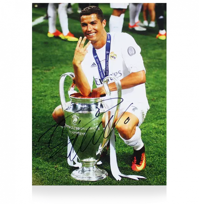 icons Cristiano Ronaldo Signed Real Madrid Photo: 2016 UEFA Champions League Winner