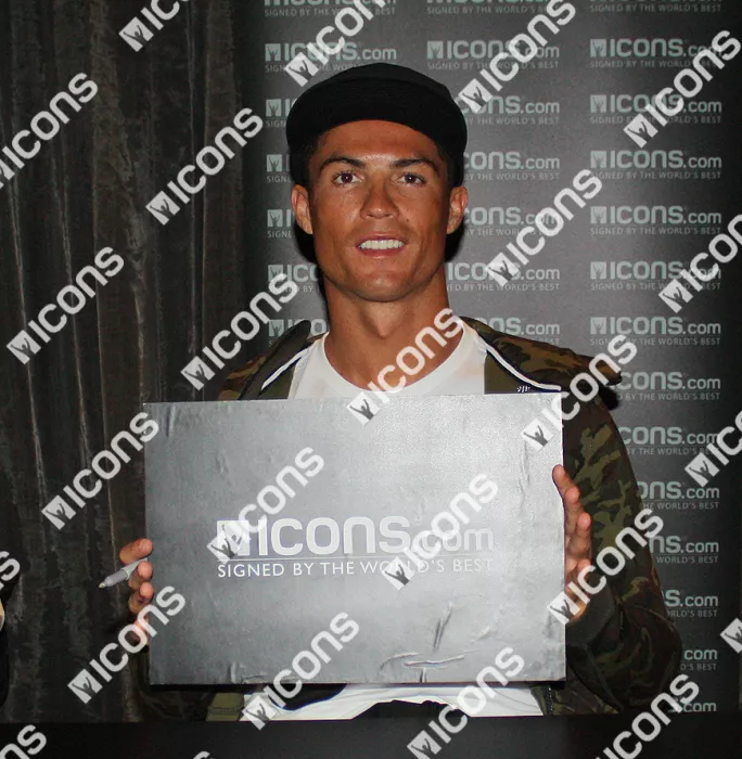 Cristiano Ronaldo Signed Real Madrid Photo In Black Wooden Frame: 2015 Golden Boot Winner