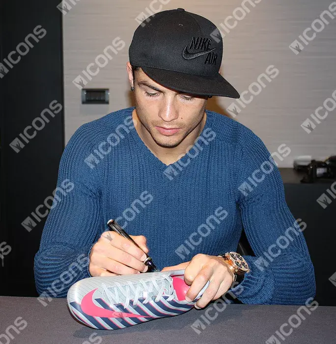 Icons Cristiano Ronaldo Signed Silver Nike Mercurial Boot