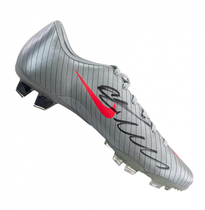 icons Cristiano Ronaldo Signed Silver Nike Mercurial Boot