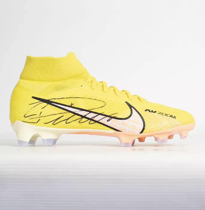 Icons Cristiano Ronaldo Signed Yellow Nike Mercurial Superfly Boot In Acrylic Case