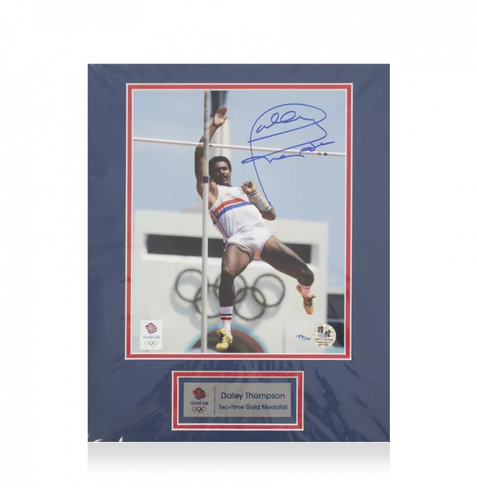 Icons Daley Thompson Signed And Mounted Team GB Photo: Two-Time Gold Medallist