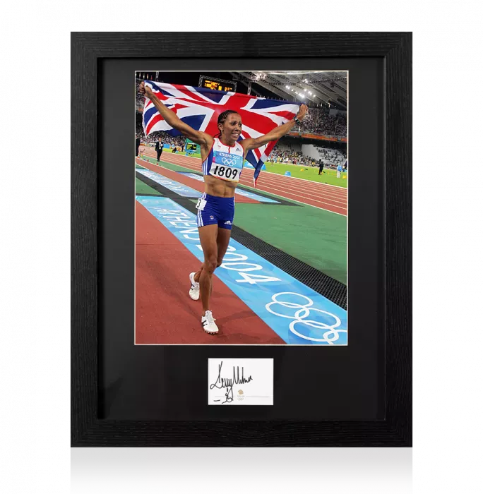 Icons Dame Kelly Holmes Signed Team GB Card And Photo Frame: Option 1