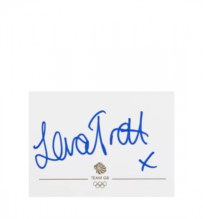 Icons Dame Laura Kenny Signed Team GB Card: Signed In Blue
