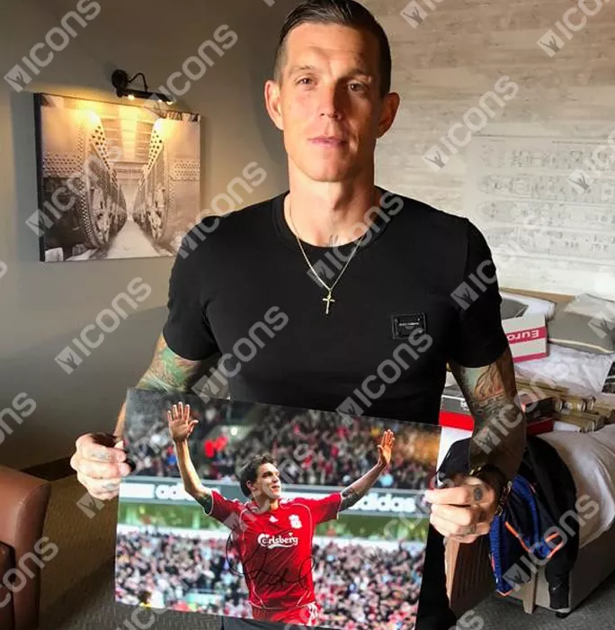 Icons Daniel Agger Signed Liverpool Photo: Goal Vs Arsenal