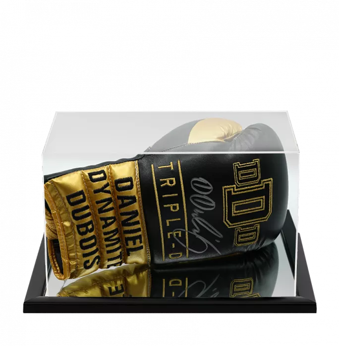 Icons Daniel Dubois Black & Gold Signed Boxing Glove In Acrylic Case