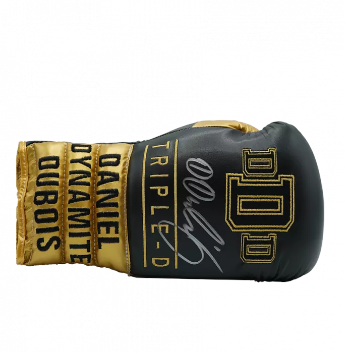 Icons Daniel Dubois Black & Gold Signed Boxing Glove In Bubble Frame: Option 1