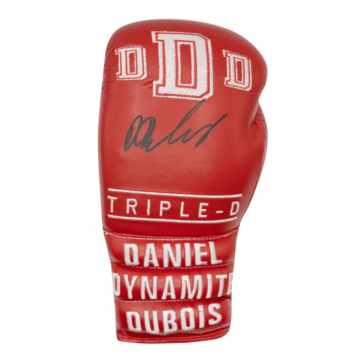 Icons Daniel Dubois Signed Triple-D Red Boxing Glove In Acrylic Case