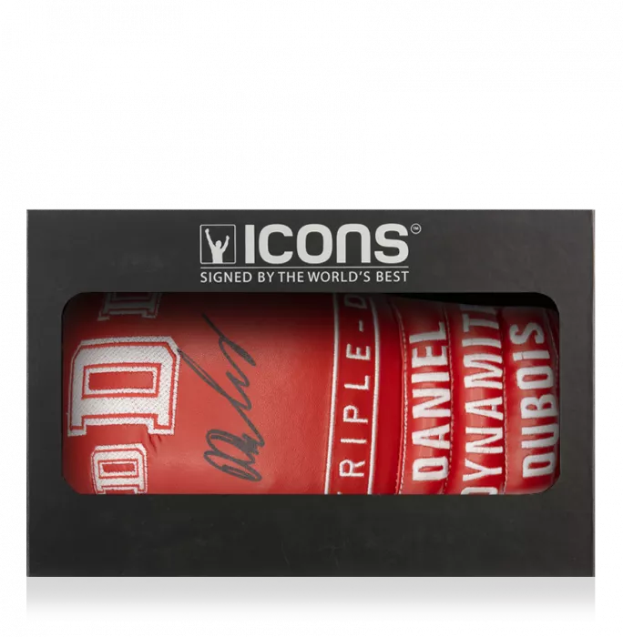 Icons Daniel Dubois Signed Triple-D Red Boxing Glove In Deluxe Packaging