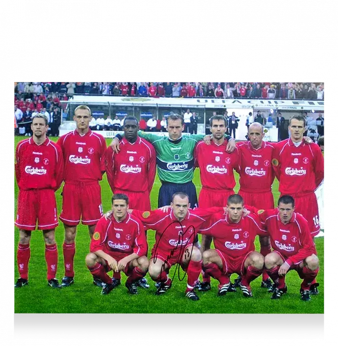 Icons Danny Murphy Signed Liverpool FC Photo In Premium Photo Frame: 2001 UEFA Cup Final
