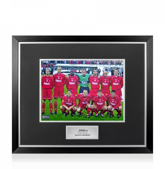 Icons Danny Murphy Signed Liverpool FC Photo In Premium Photo Frame: 2001 UEFA Cup Final