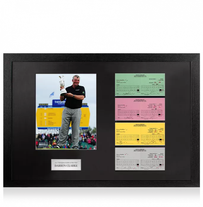 icons Darren Clarke 2011 Royal St George's Open Scorecards In Champion Golfer Of The Year Frame
