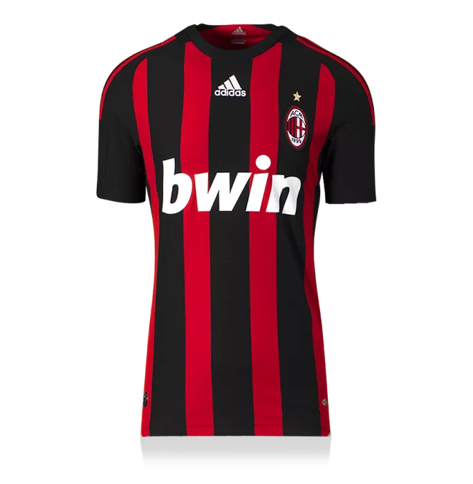 Icons David Beckham Back Signed AC Milan 2008-09 Home Shirt In Hero Frame: Option 1