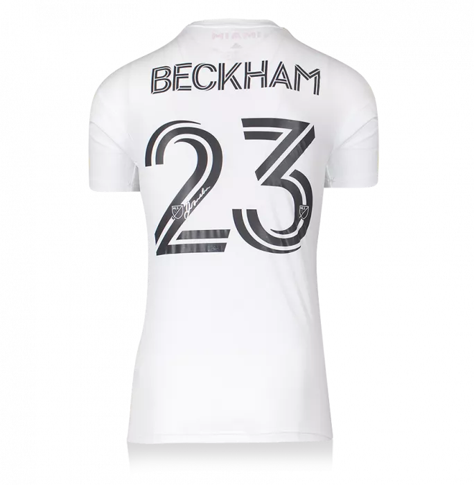 Icons David Beckham Back Signed Inter Miami CF 2020-21 Home Shirt In Hero Frame: Option 1