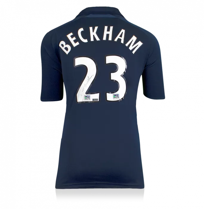 Icons David Beckham Back Signed LA Galaxy 2007-08 Away Shirt In Hero Frame: Option 1