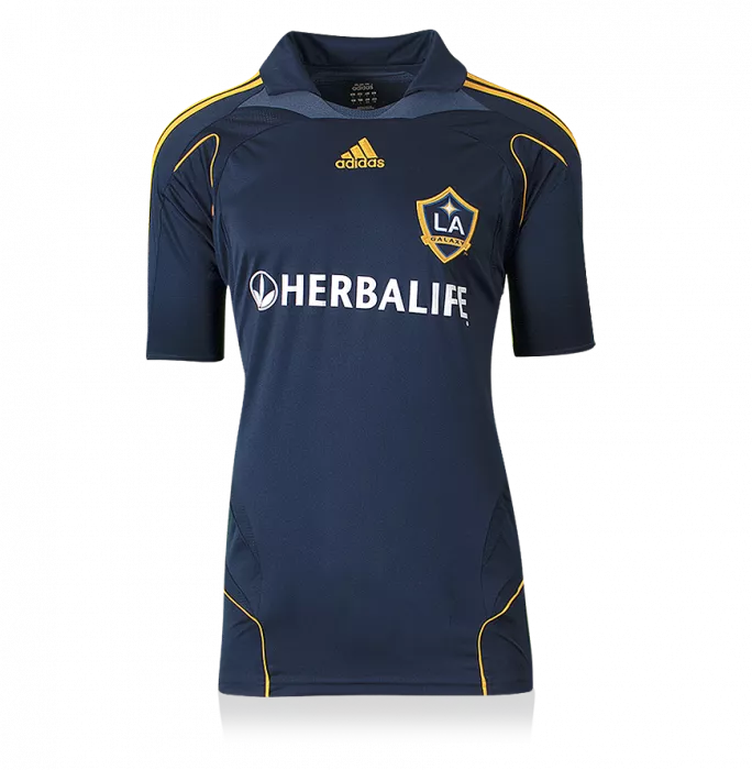 Icons David Beckham Back Signed LA Galaxy 2007-08 Away Shirt In Hero Frame: Option 1