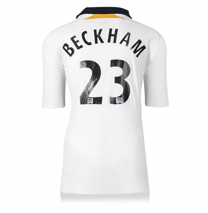 Icons David Beckham Back Signed LA Galaxy 2007-08 Home Shirt In Hero Frame: Option 1