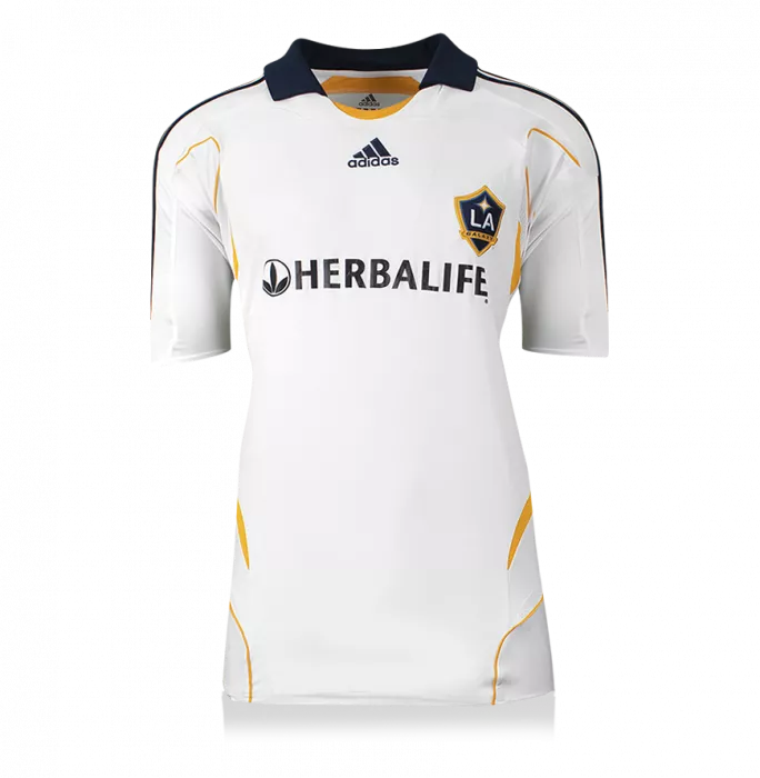 Icons David Beckham Back Signed LA Galaxy 2007-08 Home Shirt In Hero Frame: Option 1