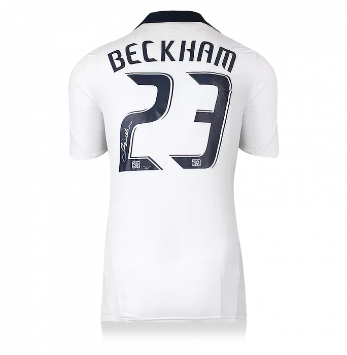 Icons David Beckham Back Signed LA Galaxy 2008-09 Home Shirt In Hero Frame: Option 1