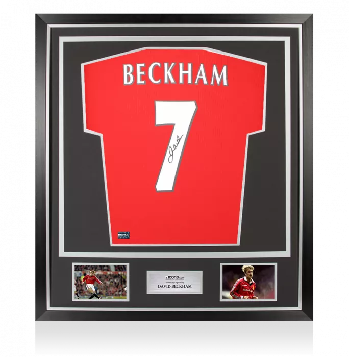icons David Beckham Back Signed Manchester United 1999 Home Shirt With Fan Style Number In Classic Frame
