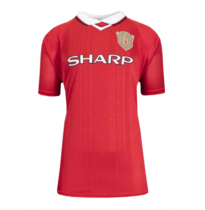 Icons David Beckham Back Signed Manchester United 1999 UEFA Champions League Home Shirt In Deluxe Packaging