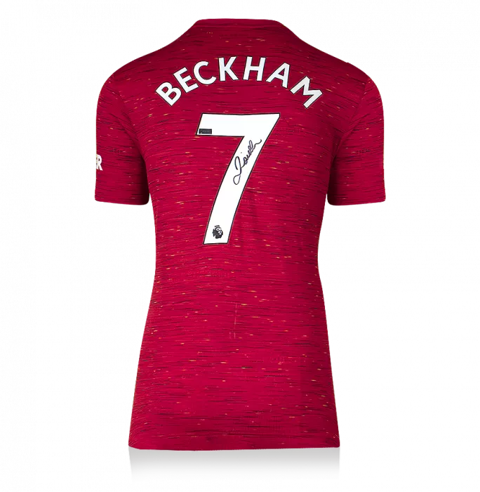 Icons David Beckham Back Signed Manchester United 2020-21 Home Shirt In Classic Frame